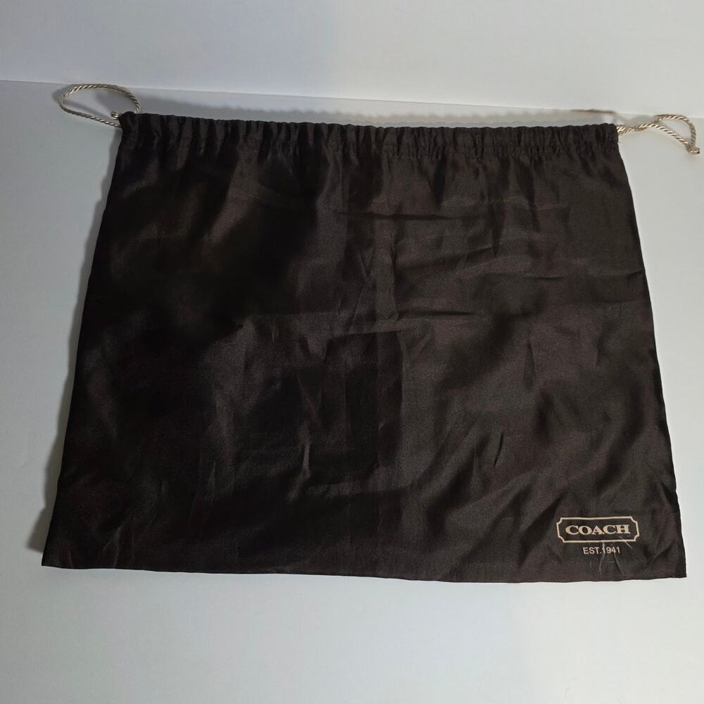 Coach 13.5”x16” Drawstring Dust Bag Black Gray string